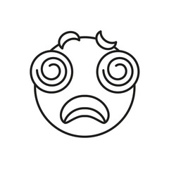 Crazy face icon vector stock illustration