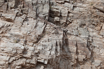 Closeup of brown rough stone and shale in the Sonoran desert