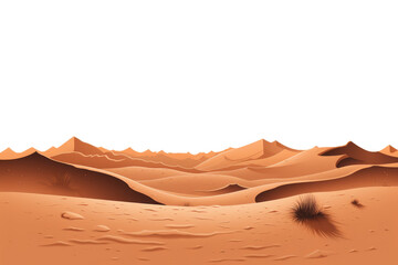 Tranquil desert dunes on transparent background