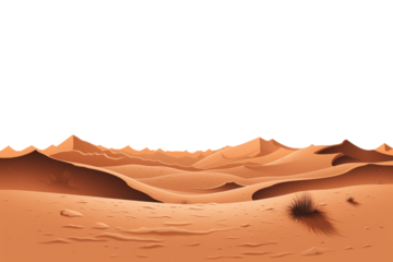 Tranquil desert dunes on transparent background