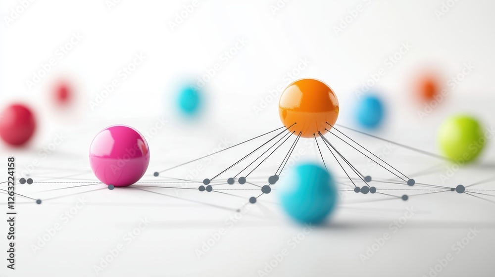 Poster a network diagram with interconnected nodes representing various resources, illustrating the flow an