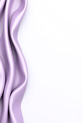 flowing lavender fabric with soft curves against white background