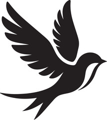 A flying bird Vector Silhouette.