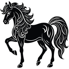 Elegant horse silhouette art