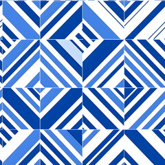 Blue and white tile geometric shapes pattern