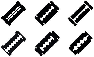Fototapeta premium Black and White Razor Blade Icons design