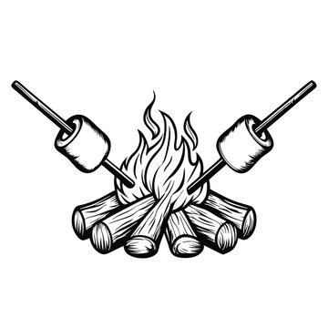 Smores Clipart Black And White