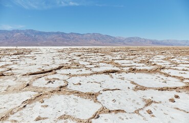 Death Valley National Park's Badwater Basin, a salt flat that's the lowest point in America