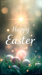 An Easter Catd with the text "Happy Easter".