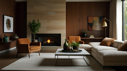 living room with fireplace