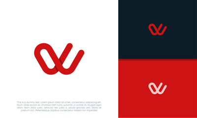 Initials W logo design. Initial Letter Logo. Innovative high tech logo template.