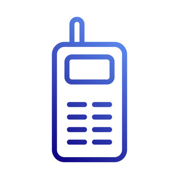 recommend clip art: Retro Pager Icon in Blue Gradient Outline Style