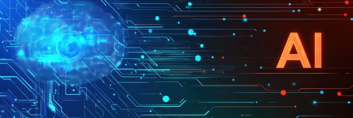 Obraz premium Graphic layout showcasing artificial intelligence concepts with vibrant designs and colors
