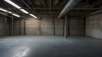 Obraz premium An empty basement room on the bottom floor