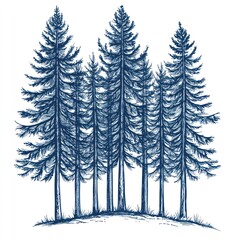 Obraz premium Majestic Evergreens Stand Tall Together In A Grove