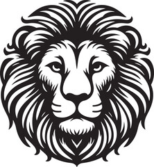 Obraz premium Lion head silhouette vector art illustration