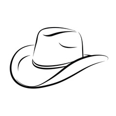 Minimalist Cowboy Hat Design for Western Branding.