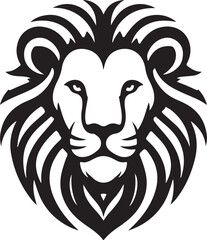 Lion head silhouette vector art illustration