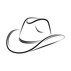 Minimalist Cowboy Hat Design for Western Branding.