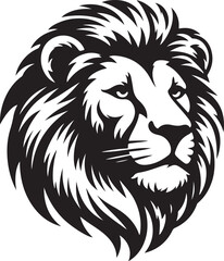 Lion head silhouette vector art illustration