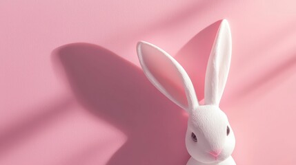 Obraz premium Festive Easter Bunny on a Pink Backdrop