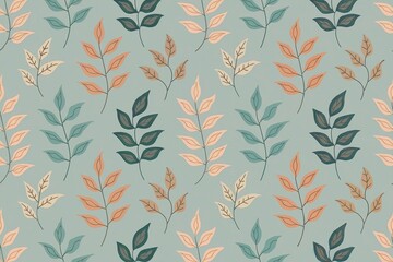 Fototapeta premium Earthy Tones Leaf Pattern