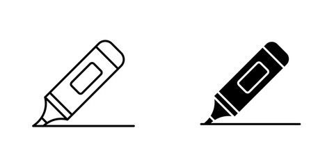 Highlighter icons thin line illustrations designs