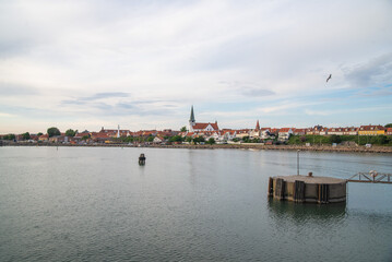 Danish town with a chapel on the seashore