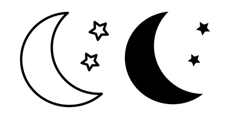 Moon icons thin line illustrations designs