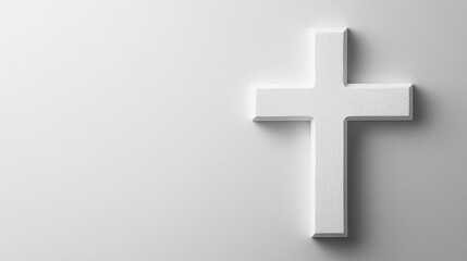 Fototapeta premium Simple Christian Cross on White Background