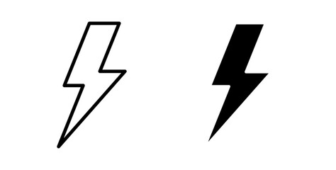 Thunder bolt icons thin line illustrations designs