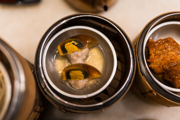 Close up of dim sum dim sum in a restaurant