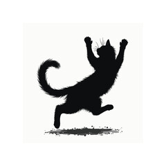 silhouette vector illustration of cat on a white background