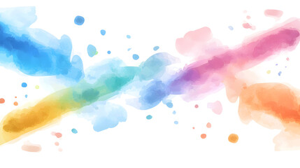 Obraz premium Watercolor drops and stripes on white background abstract background