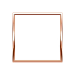 Square pink gold frame. Isolated luxury quad pink gold border. Rose gold quadrangle flat frame mockup design element. Vector illustration.