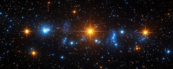 Fototapeta premium A stunning view of a star-filled galaxy, showcasing vibrant stars against a dark cosmic backdrop.