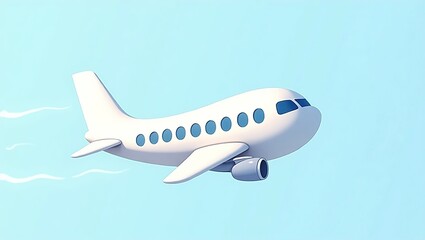 Naklejka premium Whimsical 3D Cartoon Plane – Soaring in Flight Illustration