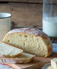Homemade sourdough wheat bread