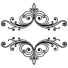 Elegant Vintage Dividers & Ornate Flourishes: Classic Decorative Line Art & Calligraphic Borders