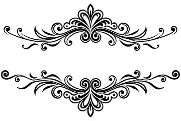 Elegant Vintage Dividers & Ornate Flourishes: Classic Decorative Line Art & Calligraphic Borders