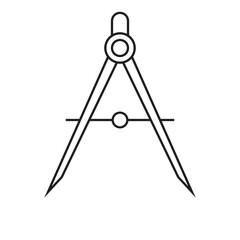 geometric compass, mathematics compass icon