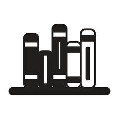 books on the shelf icon, education, library.