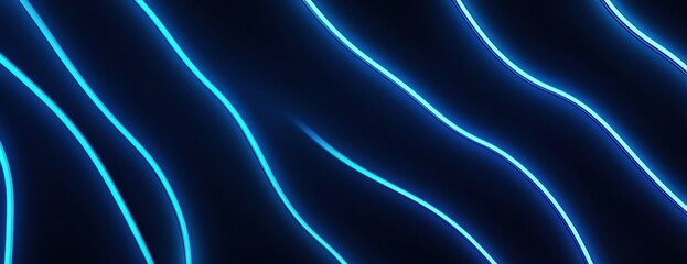 Fototapeta premium A vibrant, abstract background featuring flowing blue neon lines against a dark backdrop, evoking a sense of movement and energy.