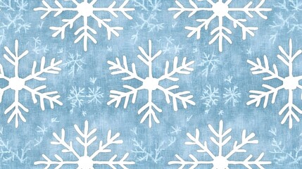 Fototapeta premium White Snowflakes on Blue Background for Winter Holiday Themes
