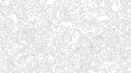 Contour vector illustration. Abstract topographic map background. Geography scheme. Topographic contours. Black and white seamless design. Elegant tileable isolines pattern. Vector illustration.