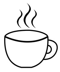 Coffee clip art design on plain white transparent isolated background for card, shirt, hoodie, sweatshirt, apparel, card, tag, mug, icon, poster or badge