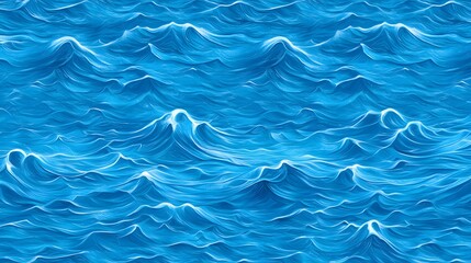 Fototapeta premium Calm Ocean Waves in Vibrant Blue Tones and Gentle Movement