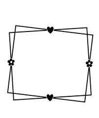 Square frame clip art design on plain white transparent isolated background for card, shirt, hoodie, sweatshirt, apparel, tag, mug, icon, poster or badge