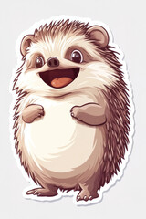 Obraz premium This charming hedgehog radiates happiness with its big grin and soft texture, making it a perfect representation of joy and the beauty of cute wildlife art.