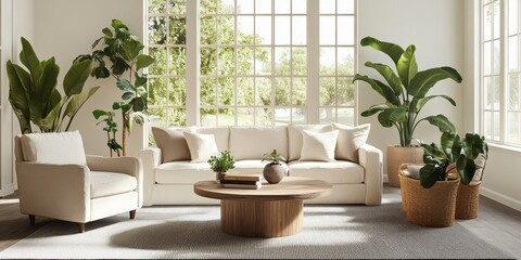 Fototapeta premium Delicate curves outline this cozy, textured gray area rug resting on polished wood. Its intricate weave adds depth and warmth to any space